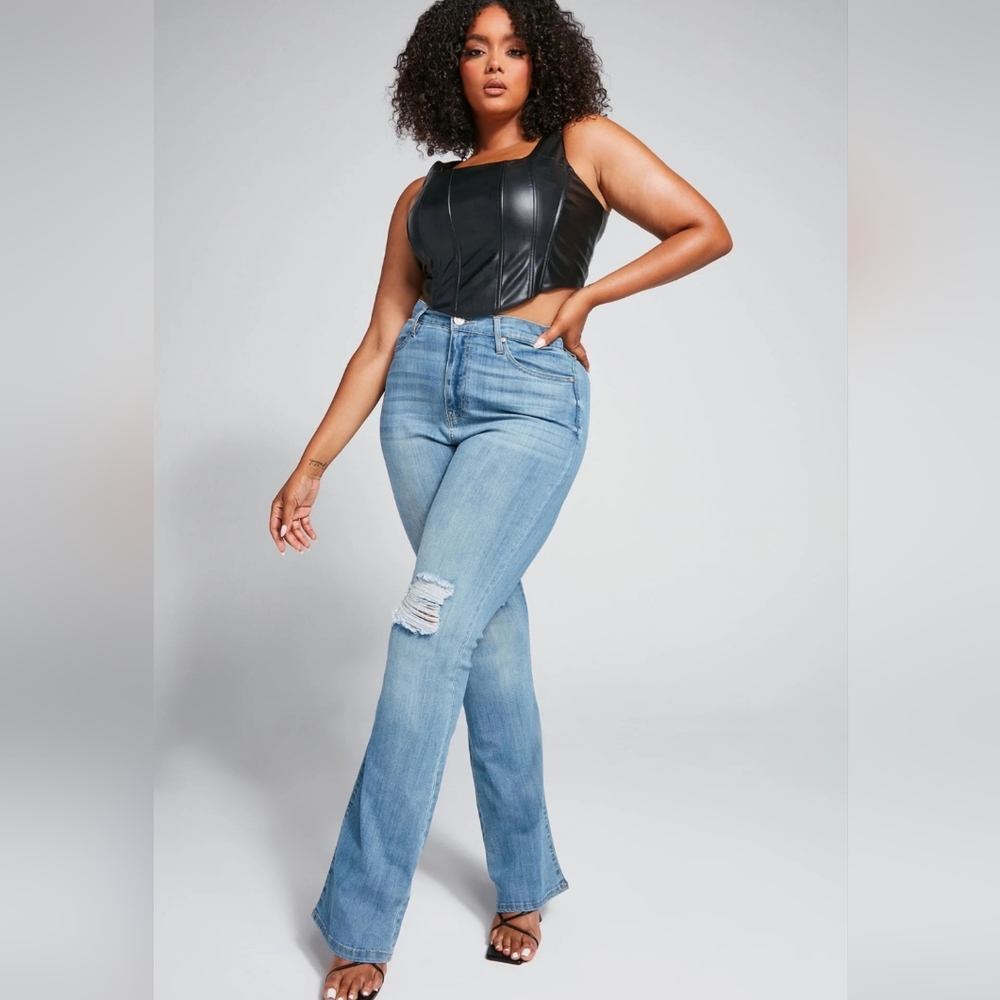Fashion Nova Tall Jessie Mid-Rise Distressed Bootcut Jean
